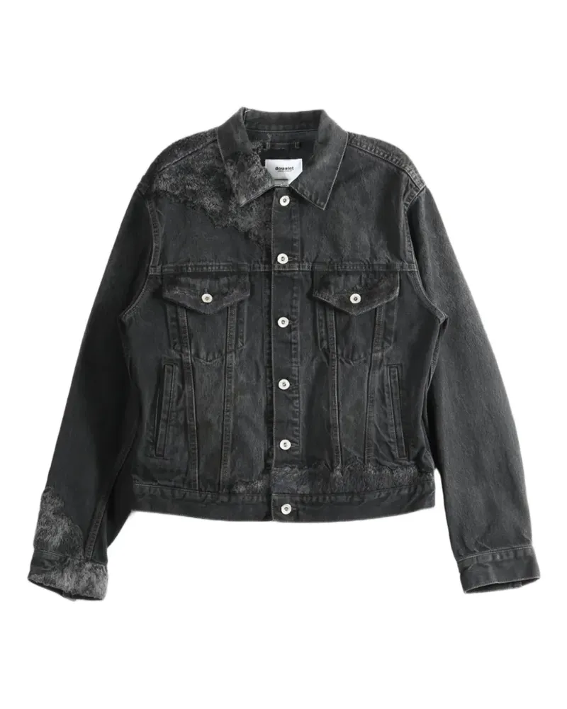 Doublet faded-effect distressed denim jacket - Schwarz Schwarz