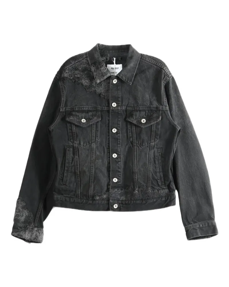 Doublet faded-effect distressed denim jacket - Schwarz Schwarz