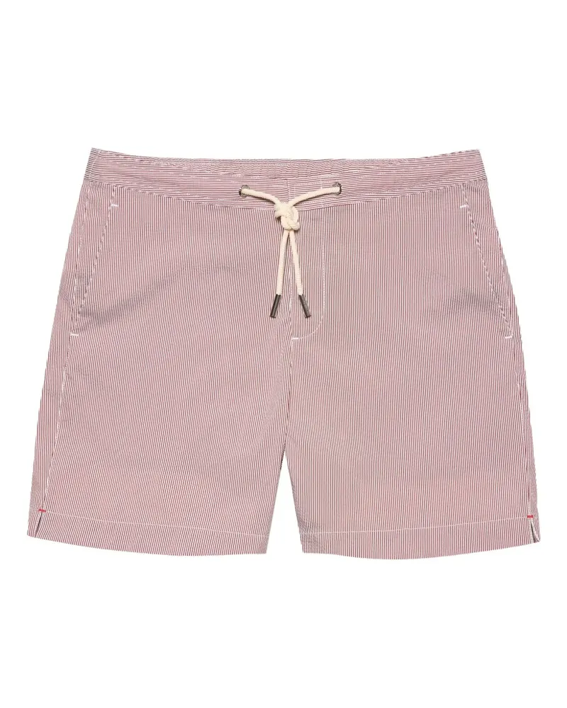 Orlebar Brown Bulldog Seersucker-Badeshorts - Rot Rot