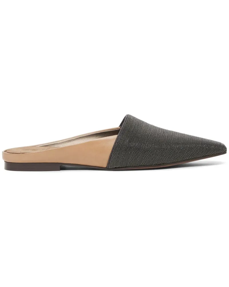 Brunello Cucinelli Mules mit Monili-Detail - Nude Nude