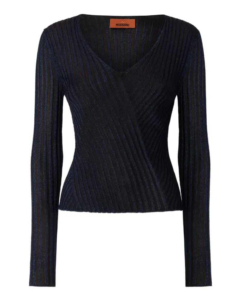Missoni Gerippter Pullover mit V-Ausschnitt - Blau Blau