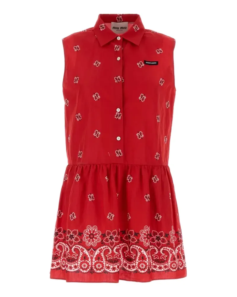 Miu Miu Minikleid mit Bandana-Print - Rot Rot