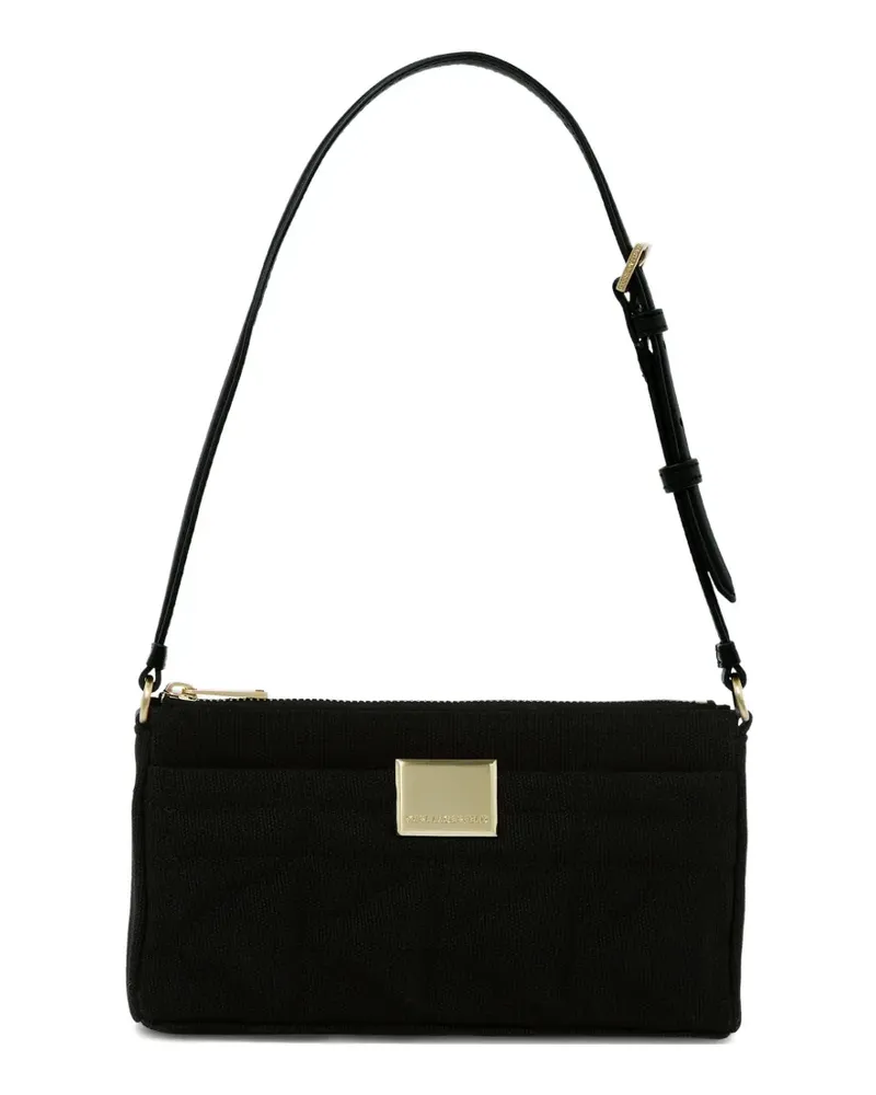 Karl Lagerfeld x Amber Valletta kleine Schultertasche mit Logo-Schild - Schwarz Schwarz
