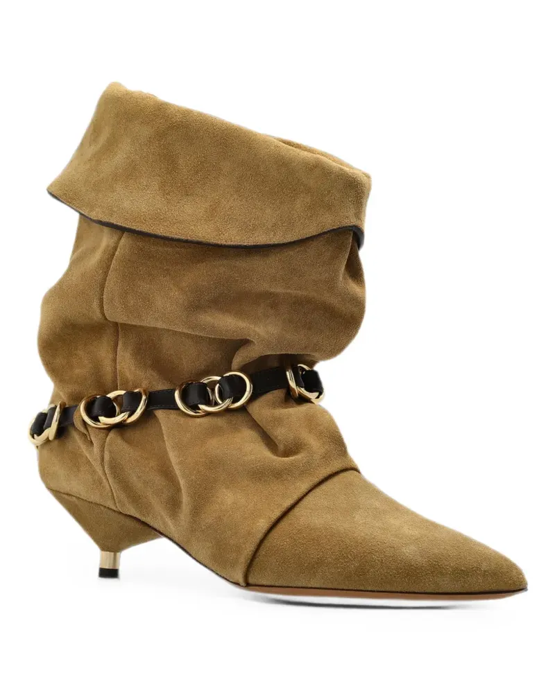 Isabel Marant Edrik Rings slouchy ankle boots - Nude Nude