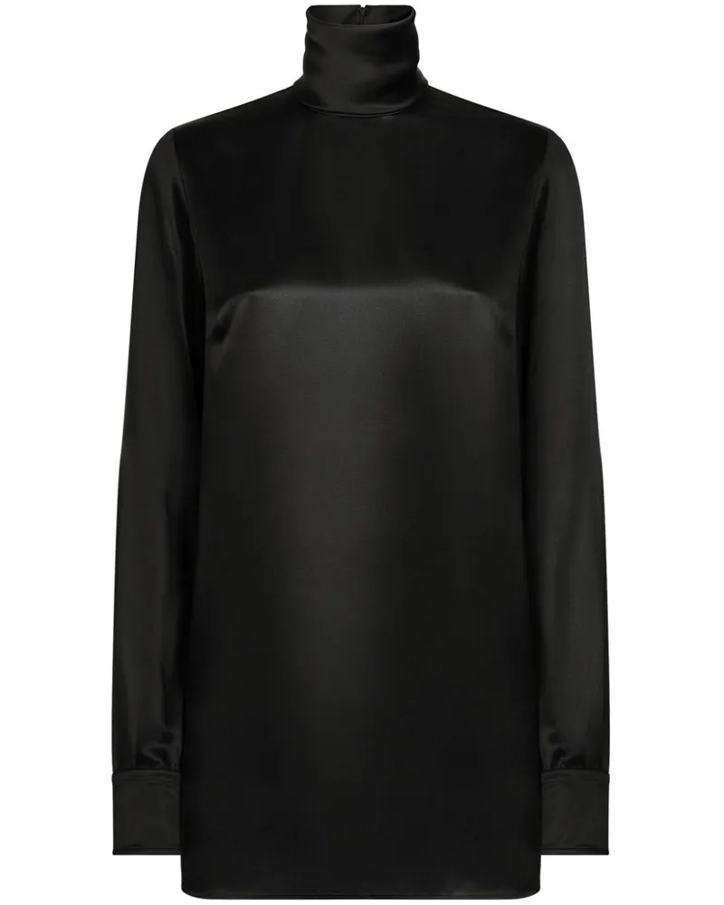 Dolce & Gabbana Bluse mit Stehkragen - Schwarz Schwarz