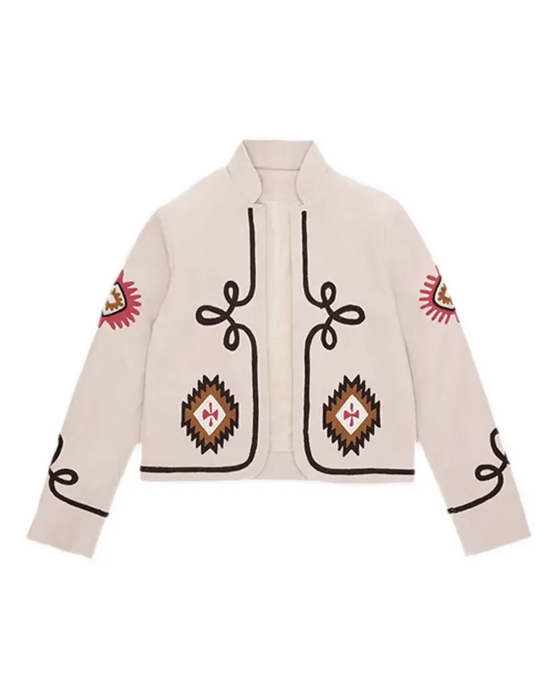 Fortela Marine embroidery bolero jacket - Nude Nude