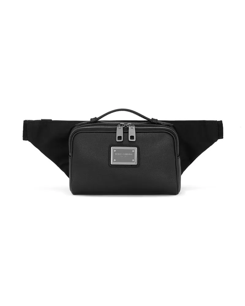 Dolce & Gabbana Gürteltasche mit Logo-Schild - Schwarz Schwarz