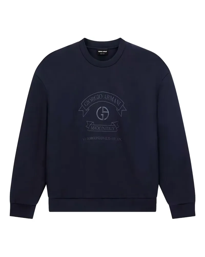 Giorgio Armani Sweatshirt mit Logo-Stickerei - Blau Blau