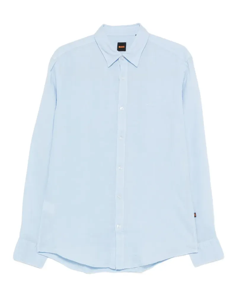HUGO BOSS logo-embroidered shirt - Blau Blau