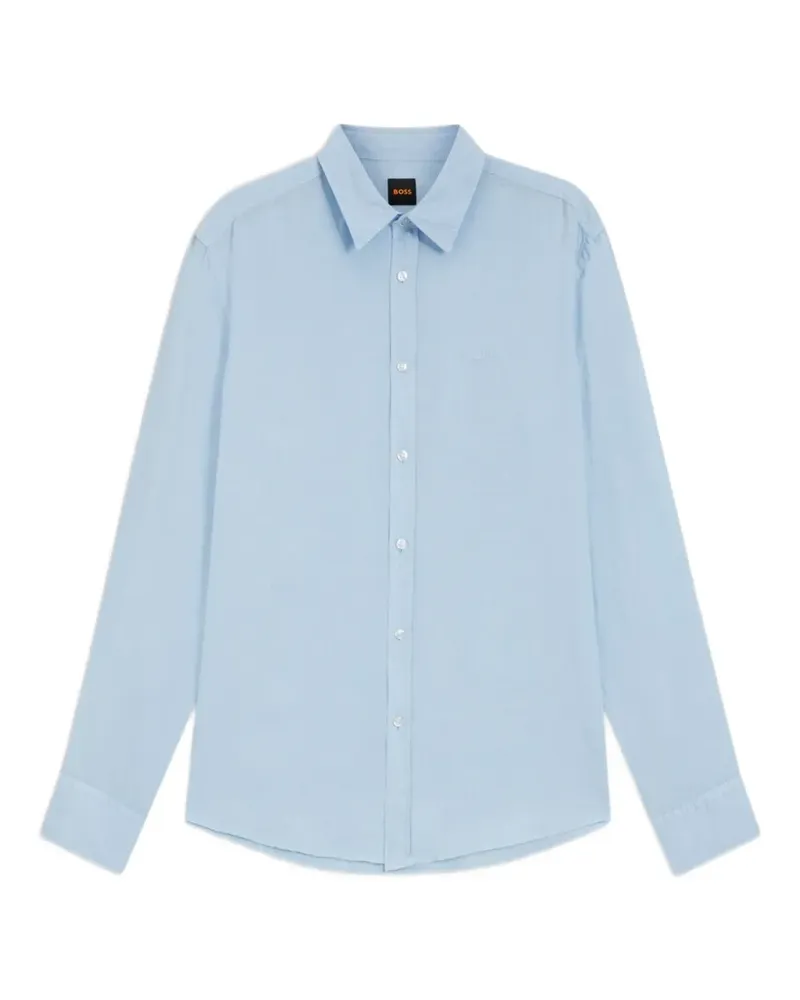 HUGO BOSS Hemd mit Logo-Stickerei - Blau Blau