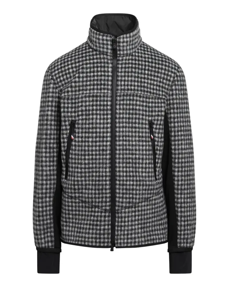 Moncler houndstooth zip-up sweatshirt - Schwarz Schwarz