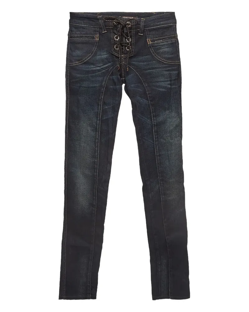 Roberto Cavalli Pre-owned Jeans mit Schnürung - Blau Blau