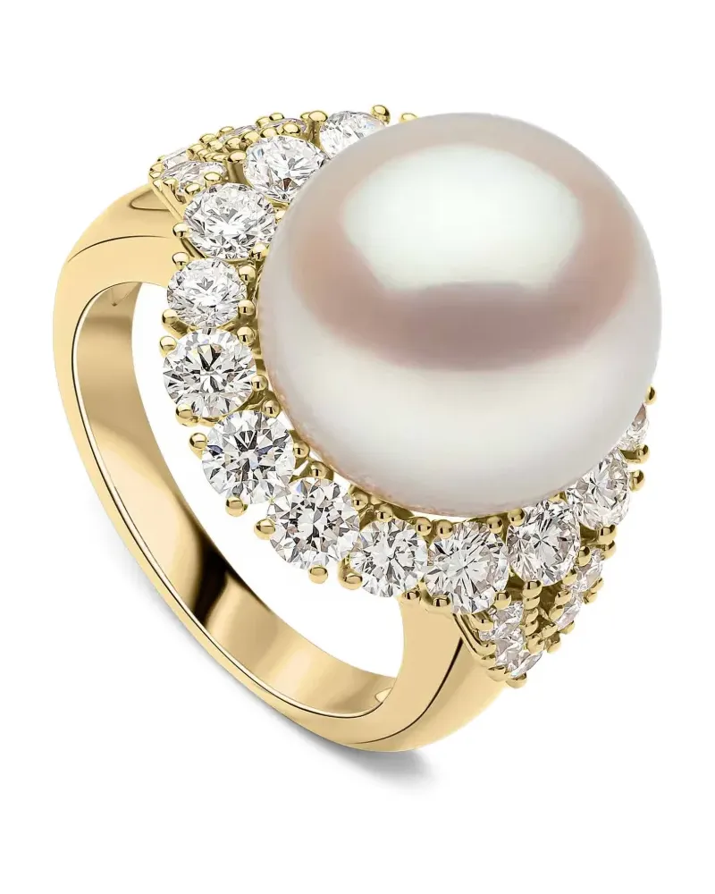 YOKO London Duchess diamond and pearl ring - Gold Gold