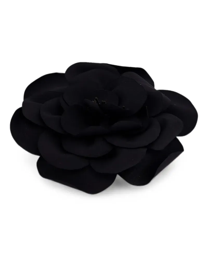 PAULA Handgefertigte Blumenbrosche - Schwarz Schwarz