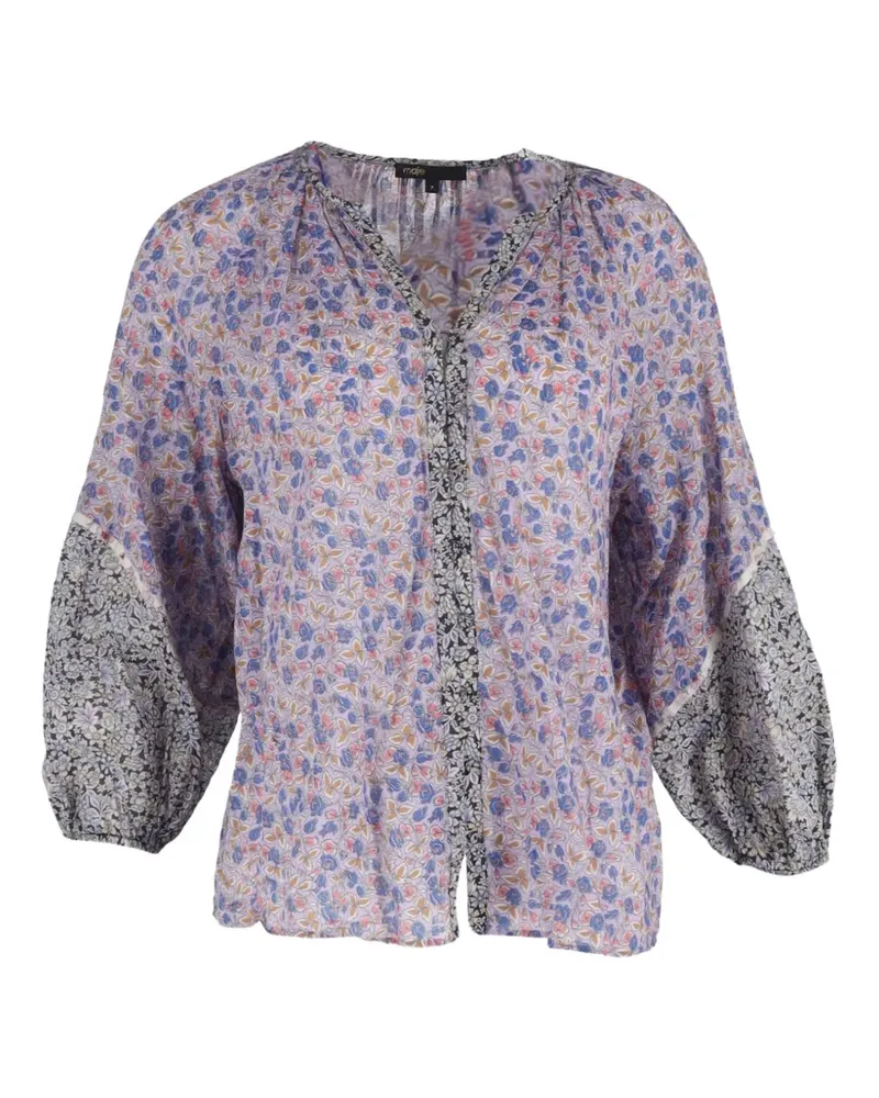 Maje Bluse mit Blumen-Print - Violett Violett