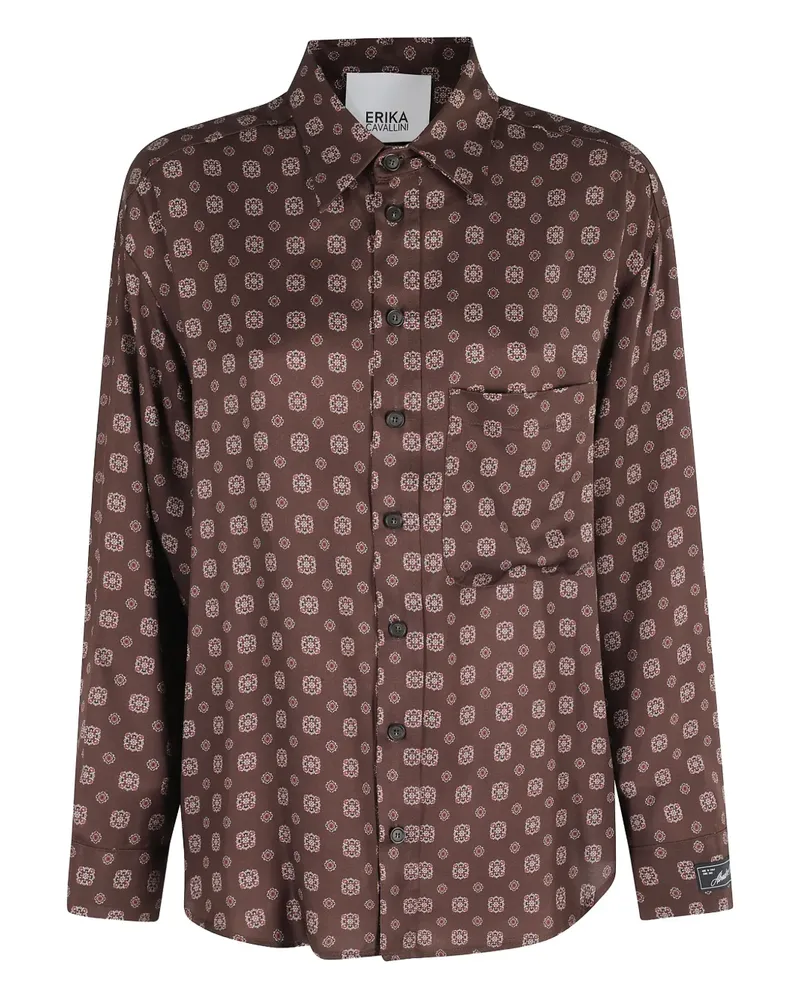 Erika Cavallini Hemd mit geometrischem Print - Braun Braun