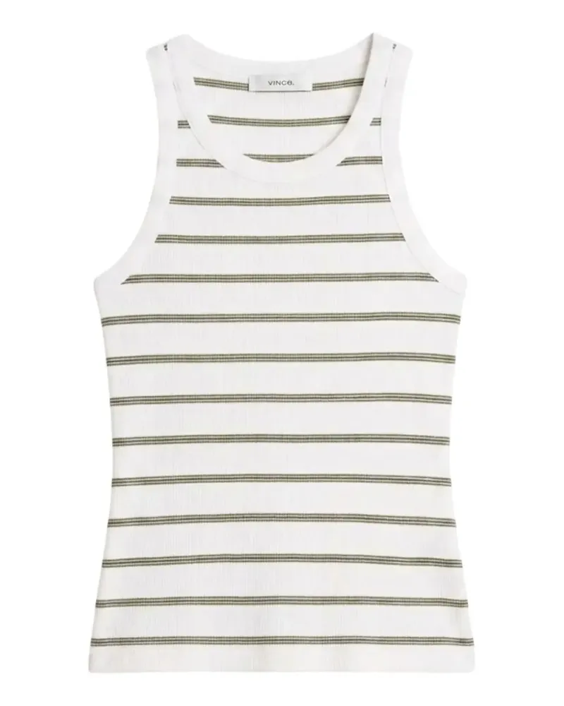 Vince striped ribbed top - Weiß Weiß