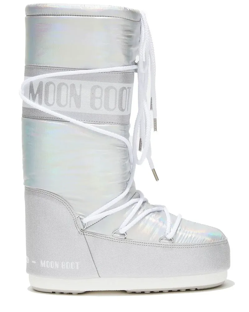 Moon Boot Schneestiefel mit Logo-Print - Silber Silber