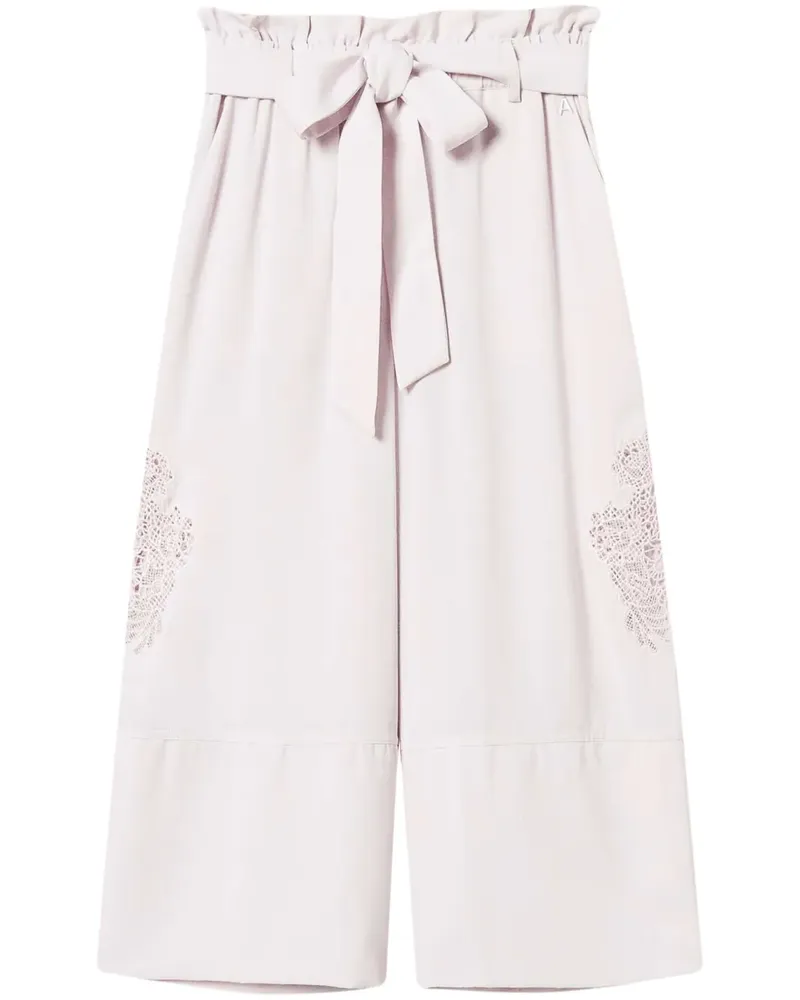 Twin-Set Cropped-Hose aus Twill - Rosa Rosa