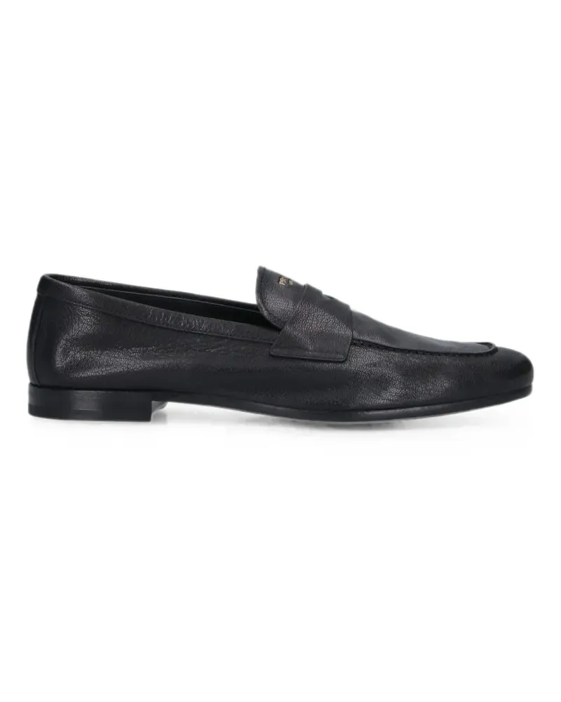 Prada logo-print leather loafers - Schwarz Schwarz