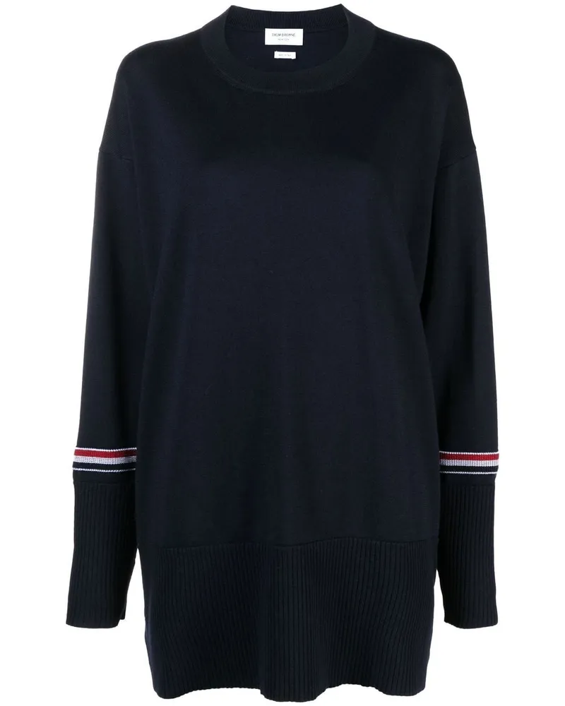 Thom Browne Fein gestrickter Pullover - Blau Blau