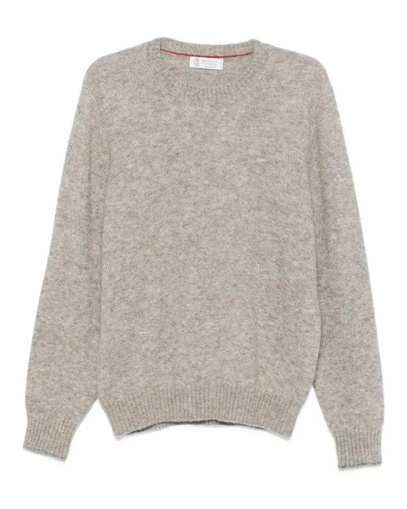 Brunello Cucinelli Pullover mit geripptem Besatz - Grau Grau