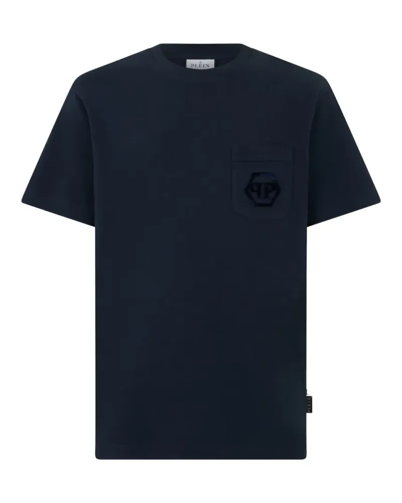 Philipp Plein T-Shirt mit Brusttasche - Blau Blau