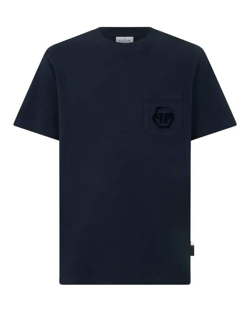 Philipp Plein T-Shirt mit Brusttasche - Blau Blau