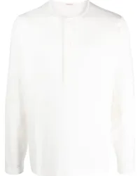 FURSAC Langarmshirt mit Knopfleiste Weiß