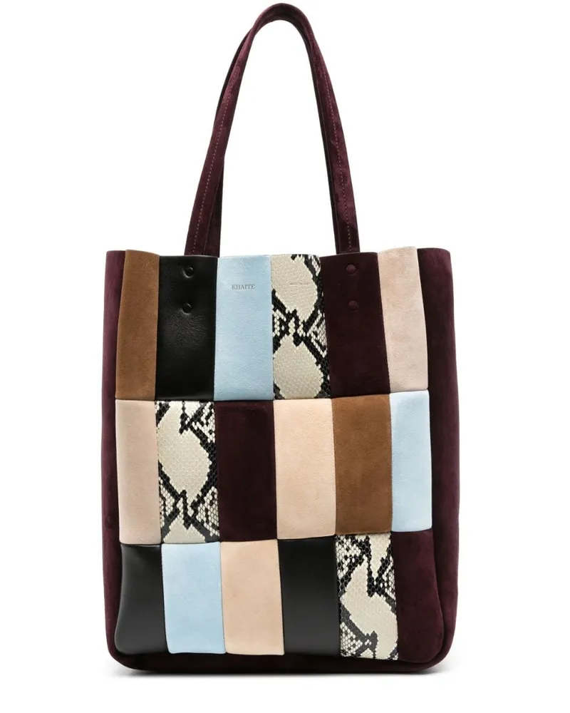 KHAITE Zoe Tote Bag im Patchwork-Look Rot