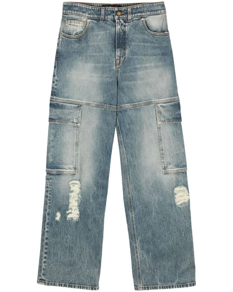 Just Cavalli Gerade Jeans im Distressed-Look - Blau Blau