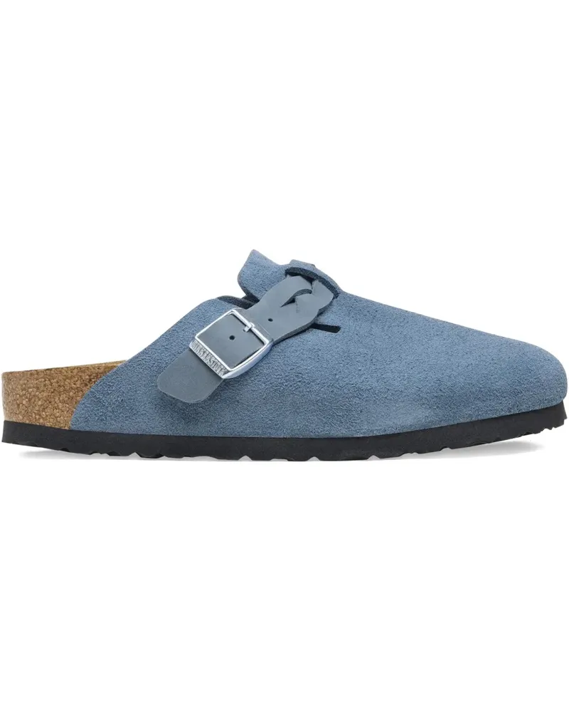 Birkenstock Boston "Elemental Blue" Wildleder-Mules - Blau Blau
