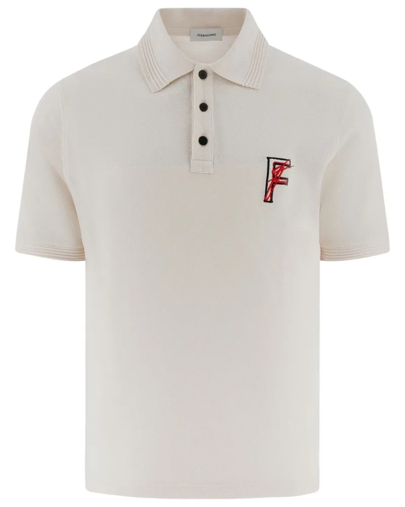 Ferragamo Poloshirt mit Logo-Stickerei Weiß