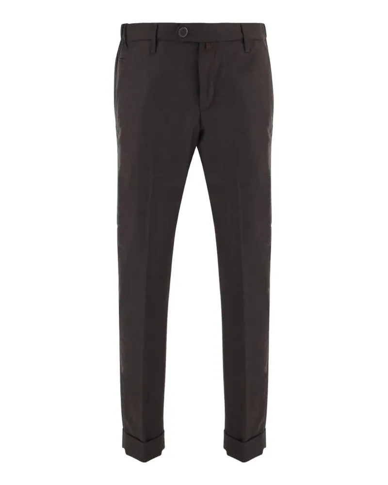 Jacob Cohën pressed-crease turn-up trousers - Braun Braun