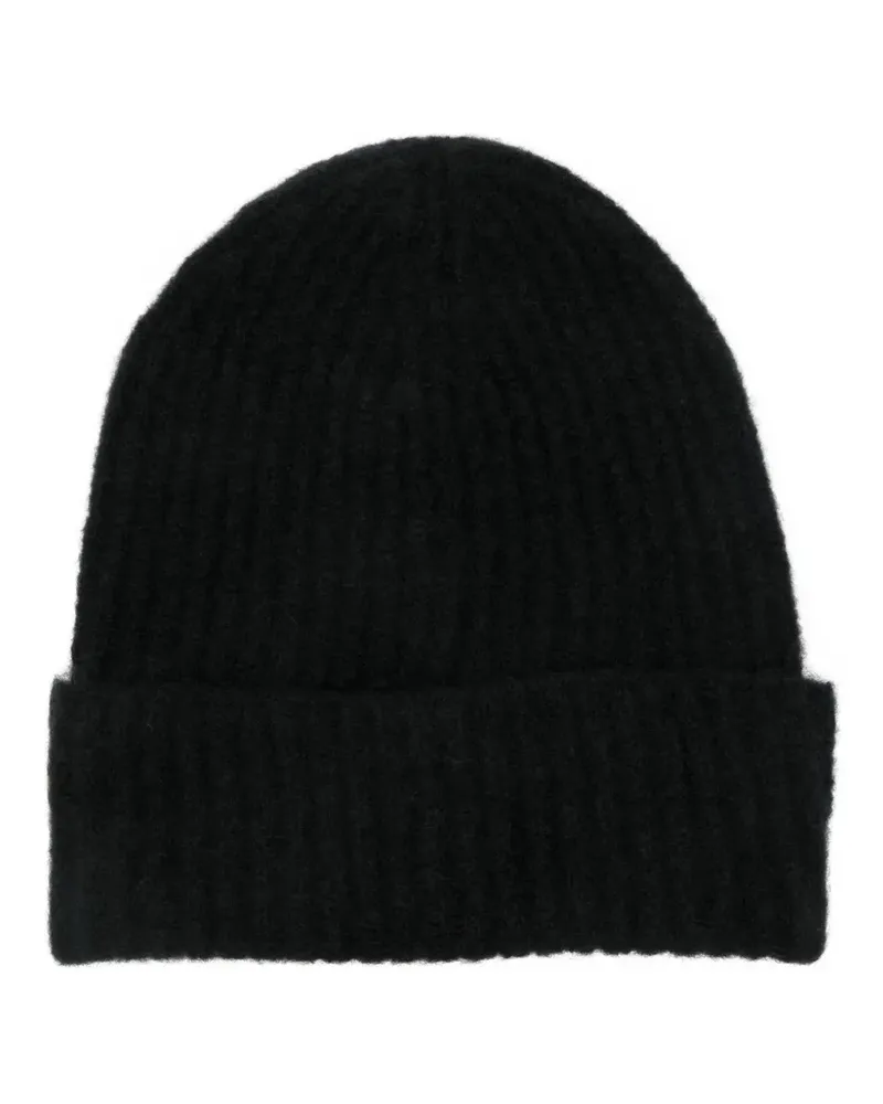 Roberto Collina Gerippte Beanie - Schwarz Schwarz
