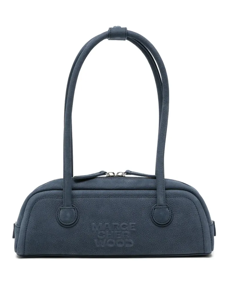 Marge Sherwood logo-embossed nubuck-leather tote bag - Blau Blau