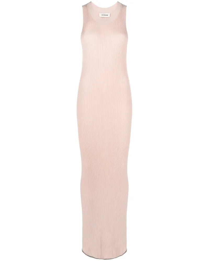 AERON Geripptes Maxikleid - Rosa Rosa