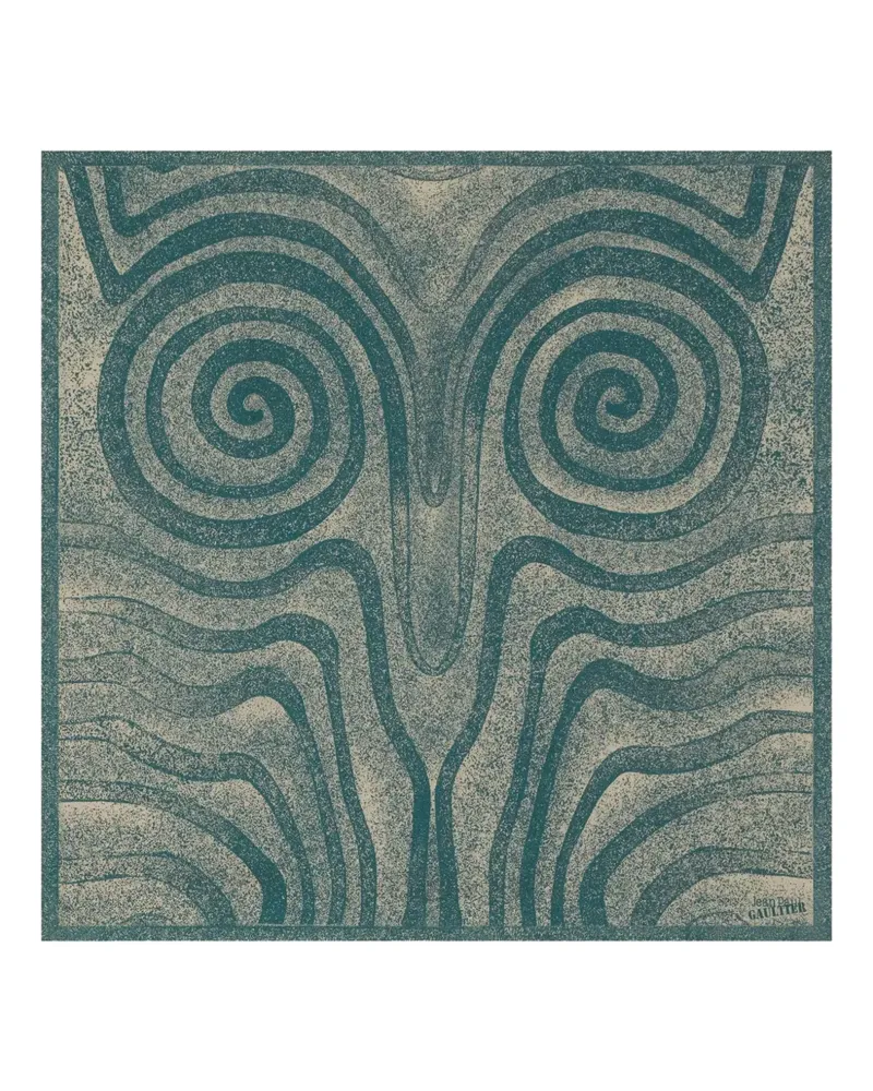 Jean Paul Gaultier spiral printed scarf - Blau Blau