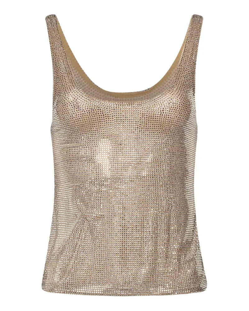 Giuseppe di Morabito crystal-embellished mesh top - Gold Gold