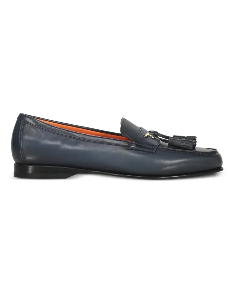 Santoni tassel-detail leather loafers - Blau Blau