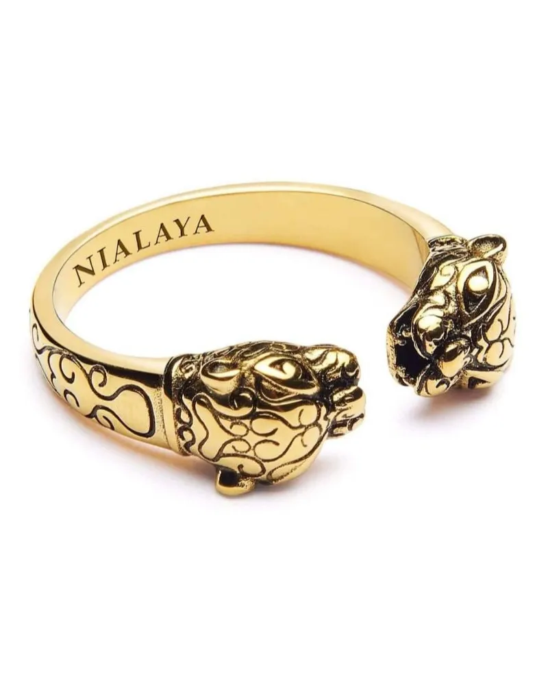 Nialaya Panther Ring mit Glanzoptik - Gold Gold