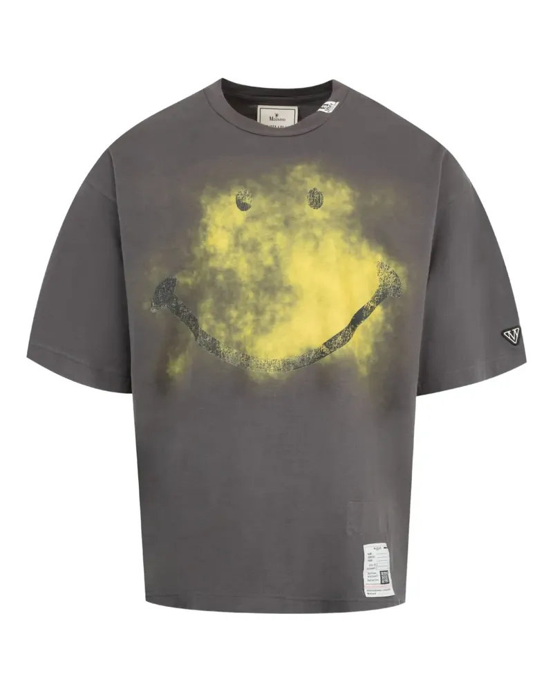 MIHARAYASUHIRO T-Shirt mit Smiley-Print - Grau Grau