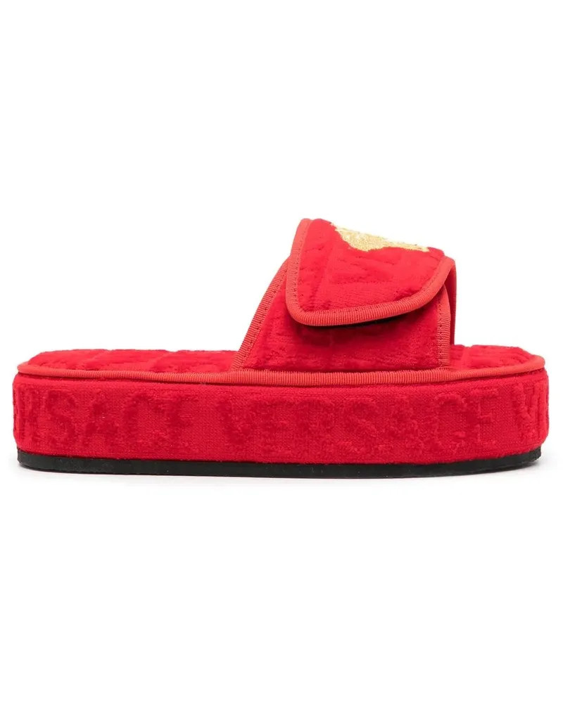 Versace Pantoletten mit Logo-Print - Rot Rot