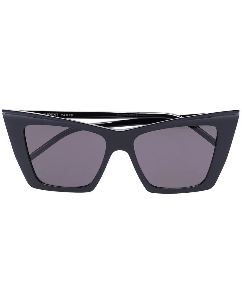 Saint Laurent Sonnenbrille im Cat-Eye-Design - Schwarz Schwarz