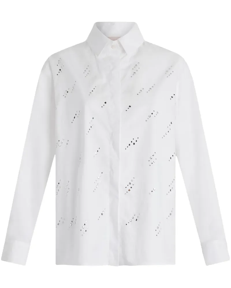Liu Jo Popeline-Hemd mit Strass - Weiß Weiß