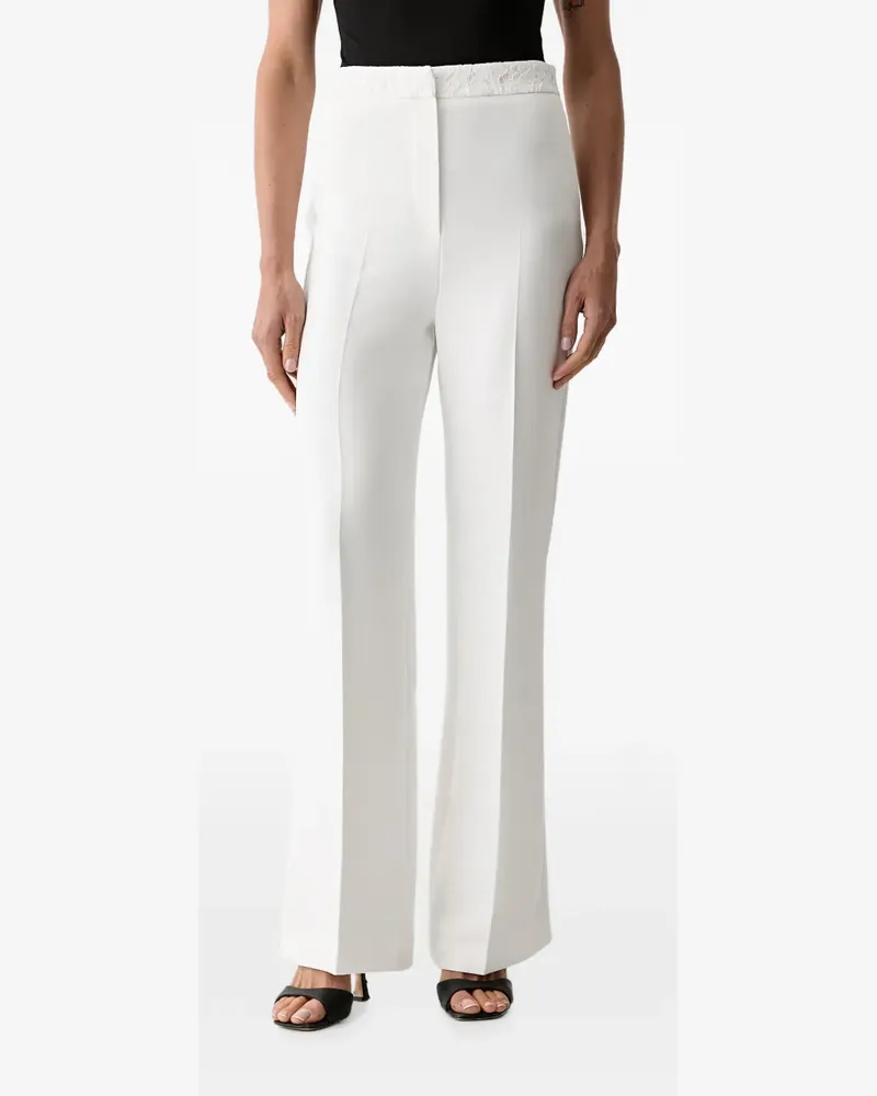 Morgan lace-trim flared trousers - Weiß Weiß