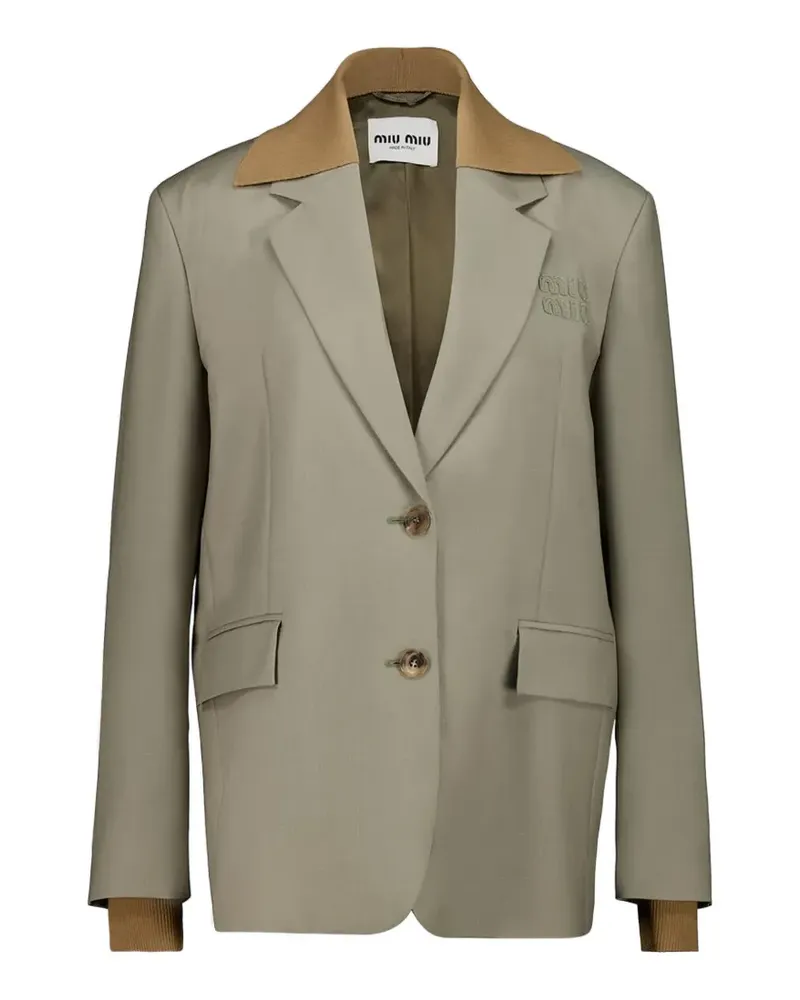 Miu Miu detachable-collar single-breasted blazer - Nude Nude