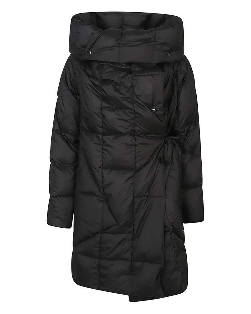 ADD quilted wrap coat - Schwarz Schwarz