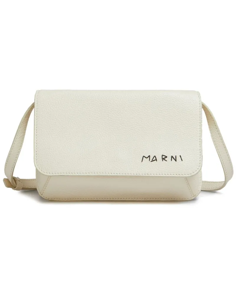Marni Schultertasche mit Logo-Stickerei - Weiß Weiß