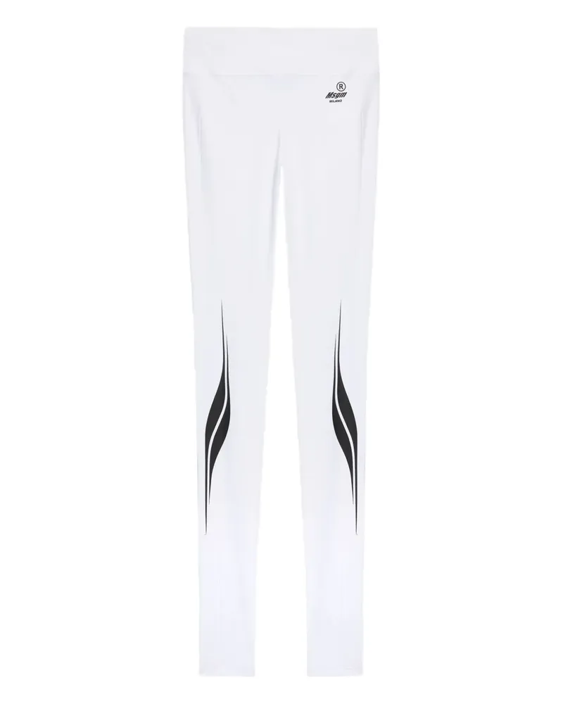 MSGM logo graphic leggins - Weiß Weiß